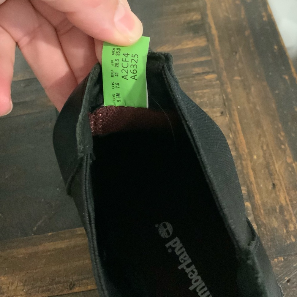 Timberland Kori Park Chelsea boots black leather block heel and red sole Sz 9.5 - Picture 10 of 10